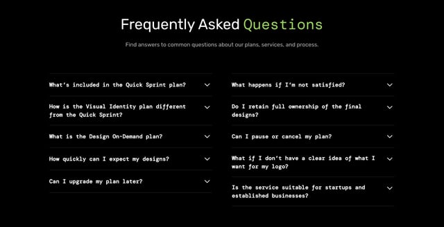 Logomark FAQ Accordion Preview