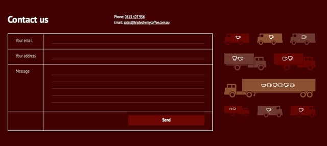 Triple Cherry Coffee Contact Form Preview