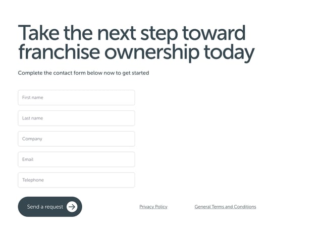 Incab Franchise Contact Form Preview