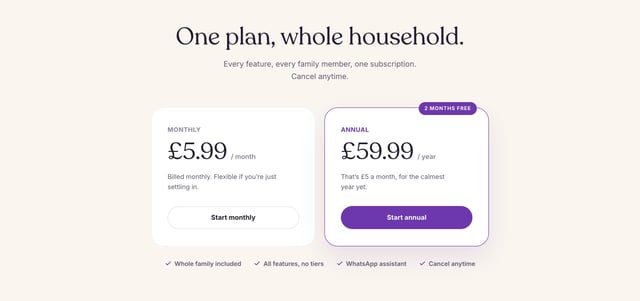 Housemait Pricing Table Preview