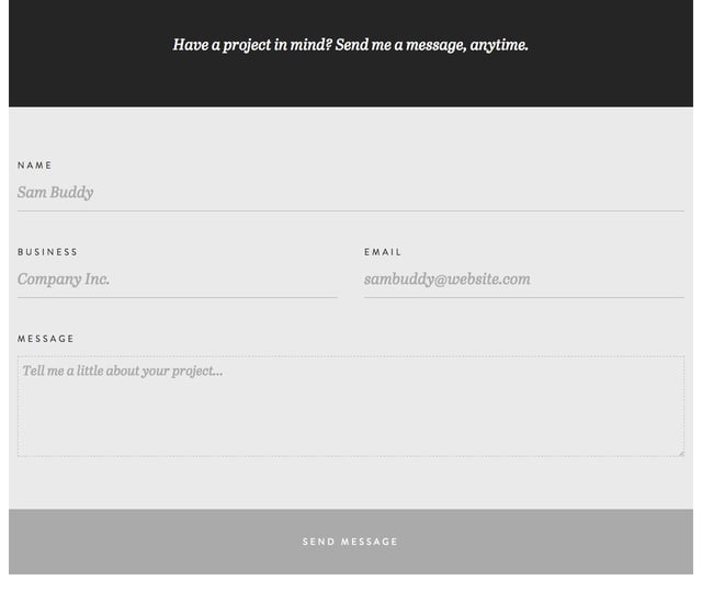 Levi Koop Contact Form Preview