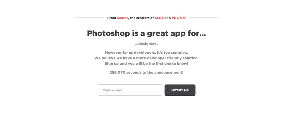 Waitlist or Beta Sign Up section on PhotoshopKiller section design