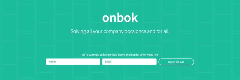Waitlist or Beta Sign Up section on onbok section design