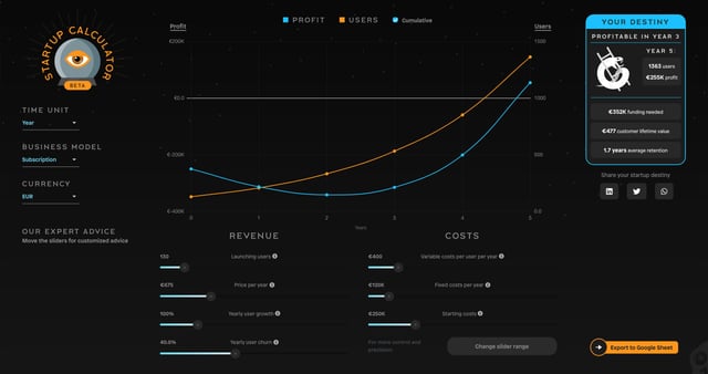 Startup Calculator Infographics Preview
