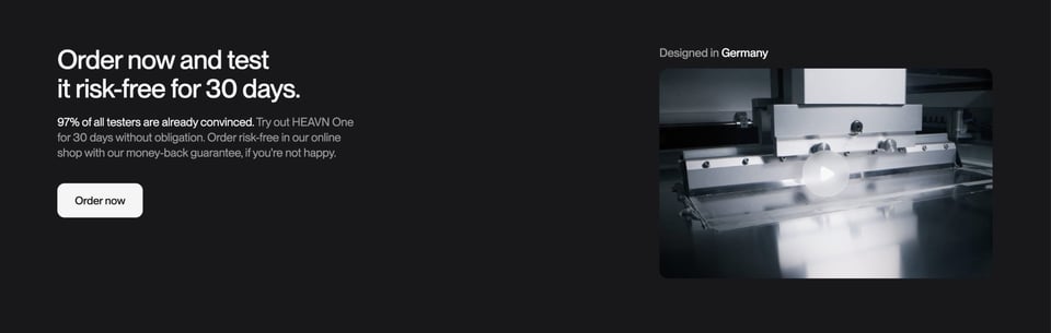 Call-To-Action Footer section on HEAVN One section design