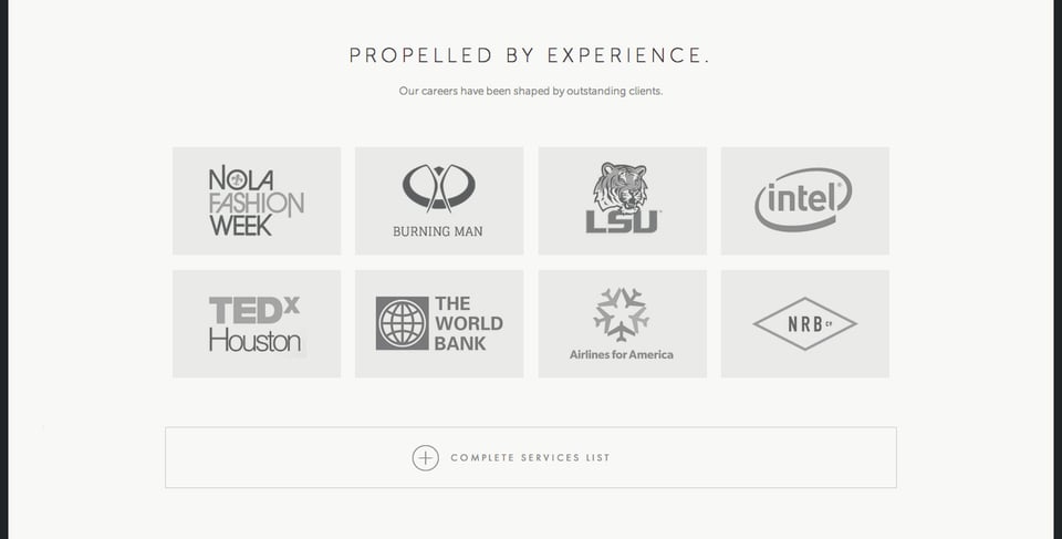 Client Logo Grid section on Flywheel Co. section design