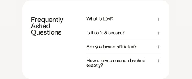 Lovi FAQ Accordion Preview