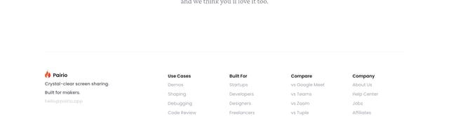 Pairio Footer Preview