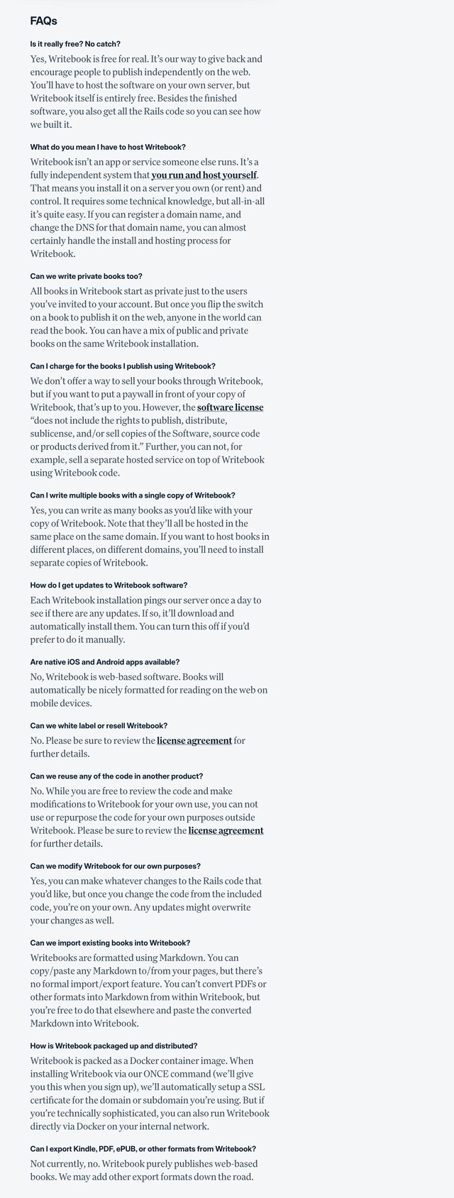 Writebook FAQ Grid Preview
