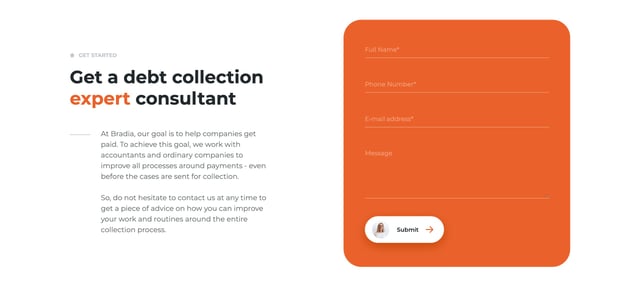 Bradia Contact Form Preview