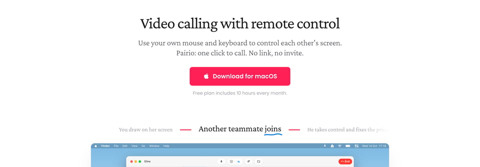 Call-To-Action Hero section on Pairio section design