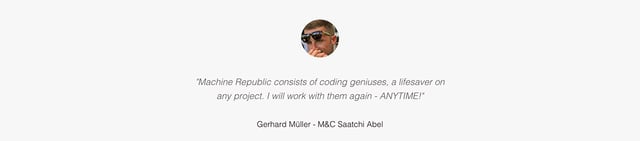 Machine Republic Testimonials Preview