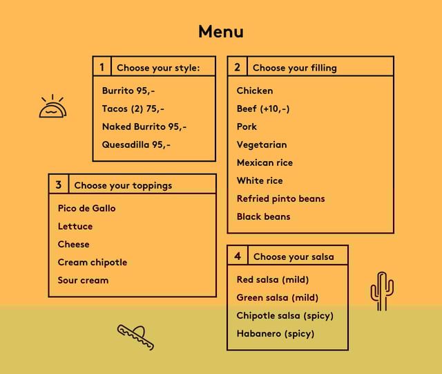 El Burro Food & Drinks Menu Preview