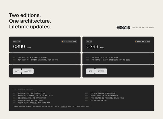 The Content Architecture Pricing Table Preview