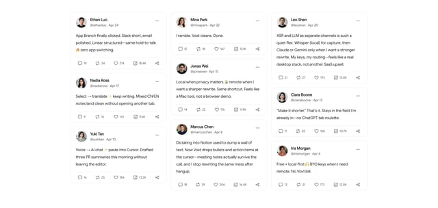 Voxt Testimonials Preview