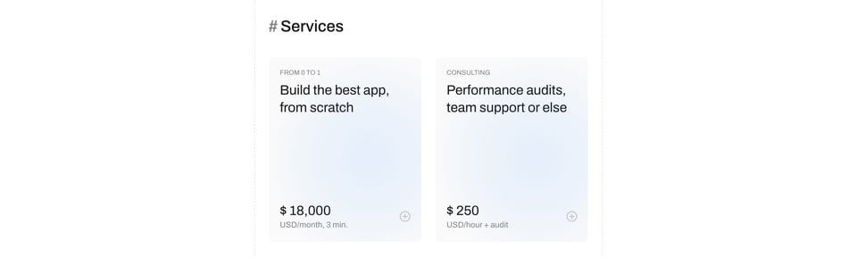 Pricing Table section on App&Flow section design