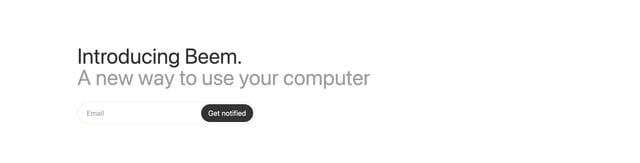 Beem Waitlist or Beta Sign Up Preview
