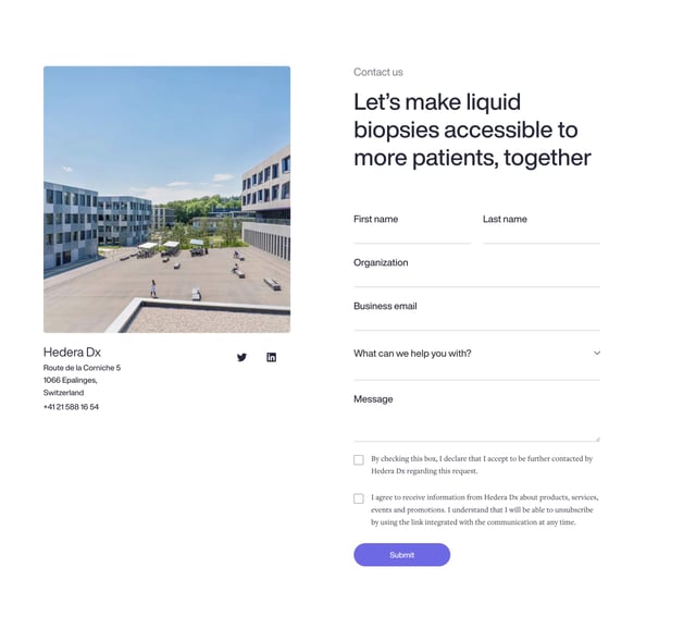 Hedera Dx Contact Form Preview