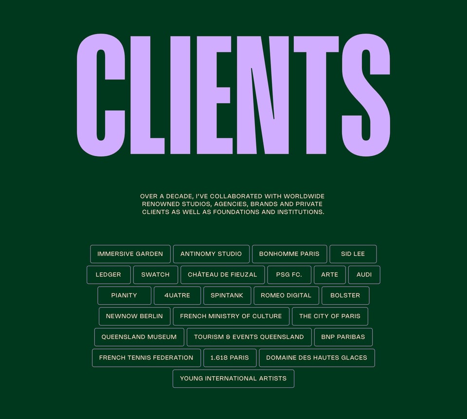 Client Name List section on Flayks section design