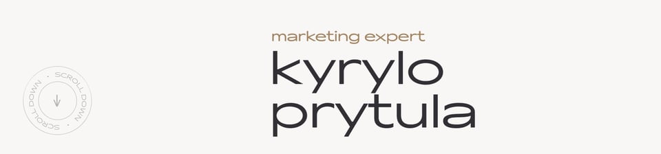 Scroll Hint section on Kyrylo Prytula section design