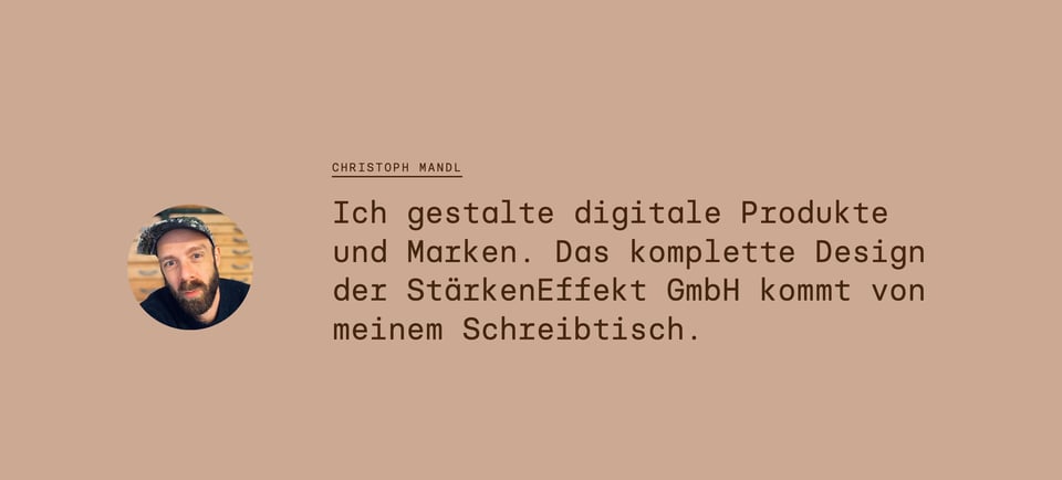 Biography section on Christoph Mandl section design