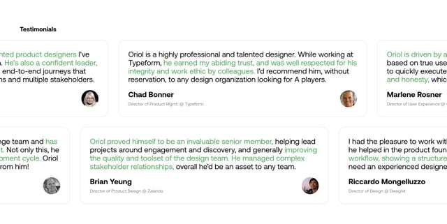 Oriol Bedia Testimonials Preview