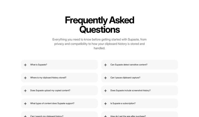 Supaste FAQ Preview