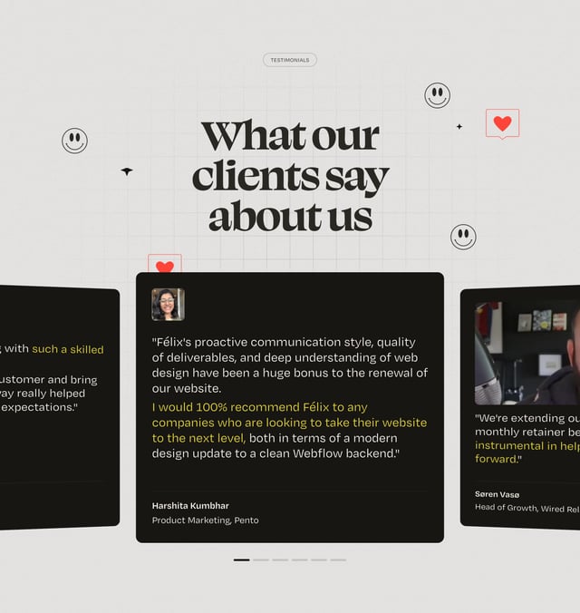 Webflix Studio Testimonial Slider Preview