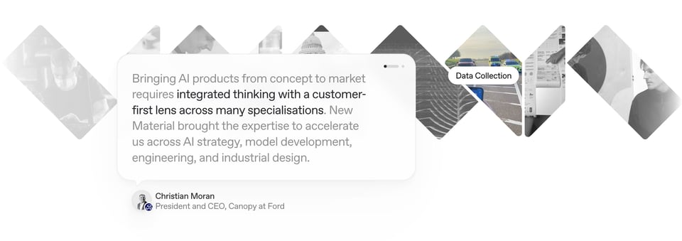Testimonial Slider section on New Material section design