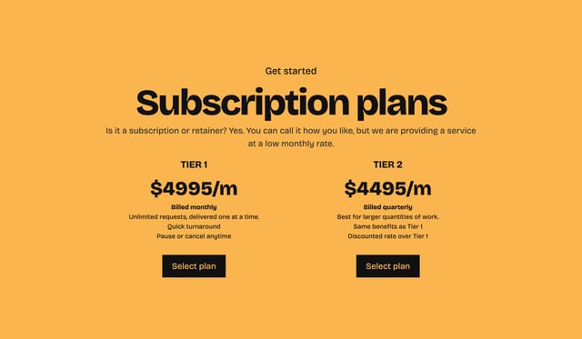 Good Company Design Pricing Table Preview