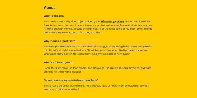 Noel’s Fun Facts FAQ Grid Preview