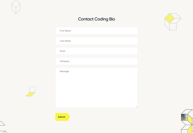 Coding Bio Contact Form Preview