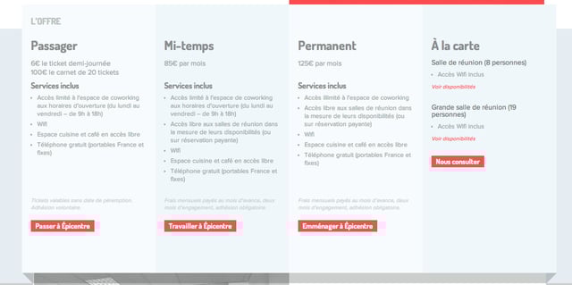 Epicentre Cowork Pricing Table Preview