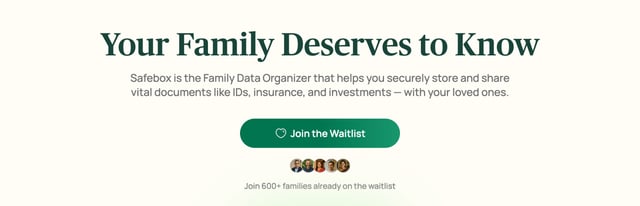 Safebox Call-To-Action Hero Preview