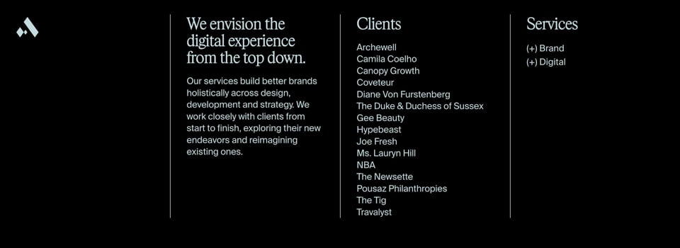 Client Name List section on Article section design