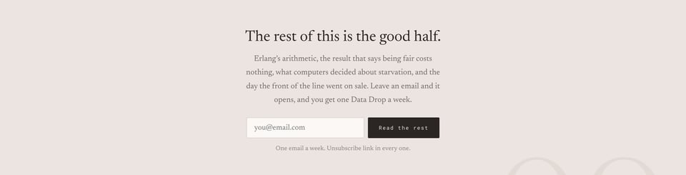 Newsletter section on The Queue section design