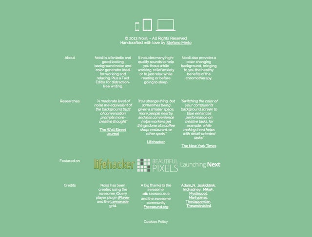 Noisli Big Footer Preview