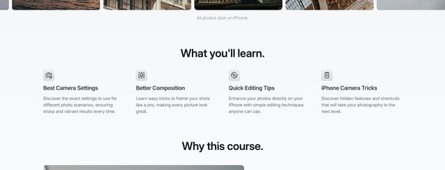 iPhone Creator Course Highlights Row Preview