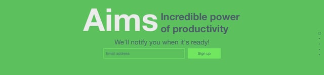 Aims Waitlist or Beta Sign Up Section