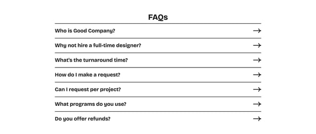 Good Company Design FAQ Accordion Preview