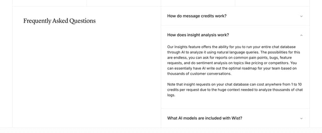 Wist FAQ Accordion Preview