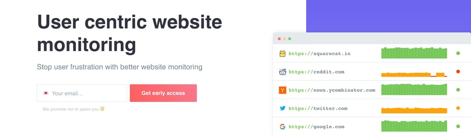 Waitlist or Beta Sign Up section on UserMetrics section design