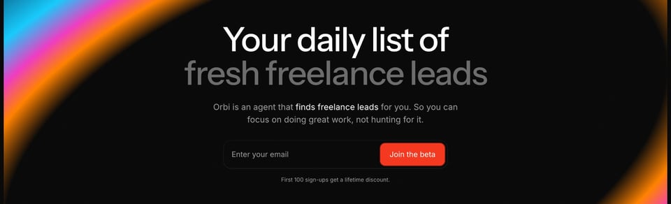 Waitlist or Beta Sign Up section on Orbi section design