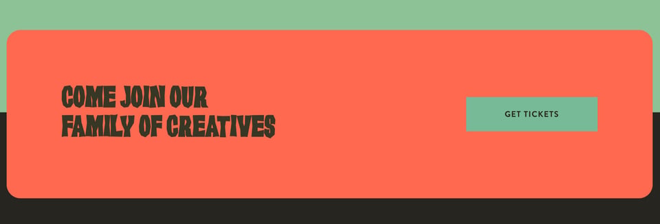 Call-To-Action Footer section on Creative South 2026 section design