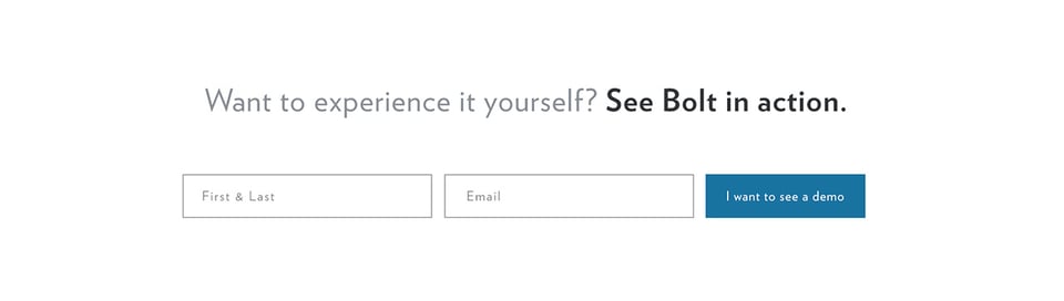 Waitlist or Beta Sign Up section on Bolt Software section design