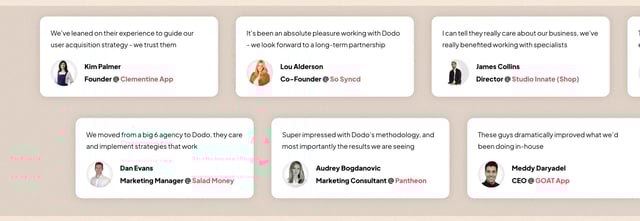 Dodo Digital Testimonials Preview