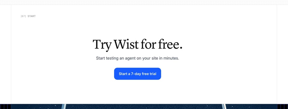 Call-To-Action Footer section on Wist section design