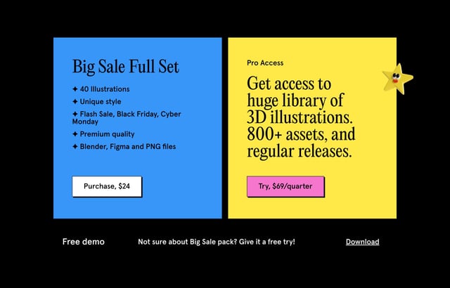 Big 3D Sale Pricing Table Preview
