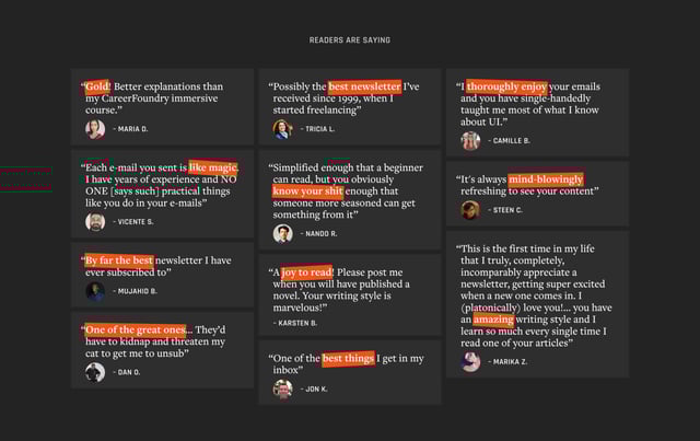 Design Hacks Testimonials Preview