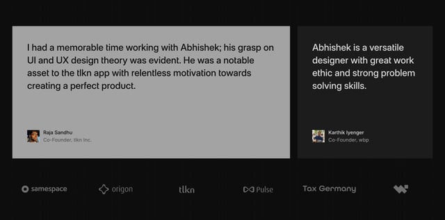 Pixels Studio Testimonials Section